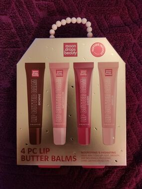 Moon Drops Beauty 4-Piece Lip Butter Balm Set — Pink Shades